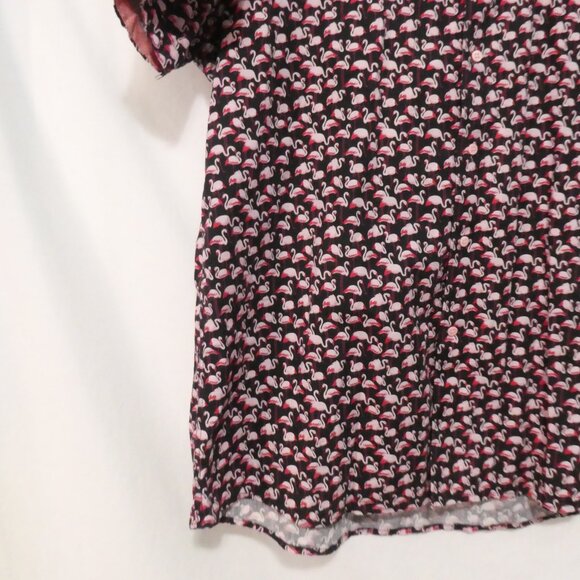 SOUL OF LONDON | XL - extra large | Vibrant Pink Flamingo Pattern Button-Up Top - Picture 6 of 14